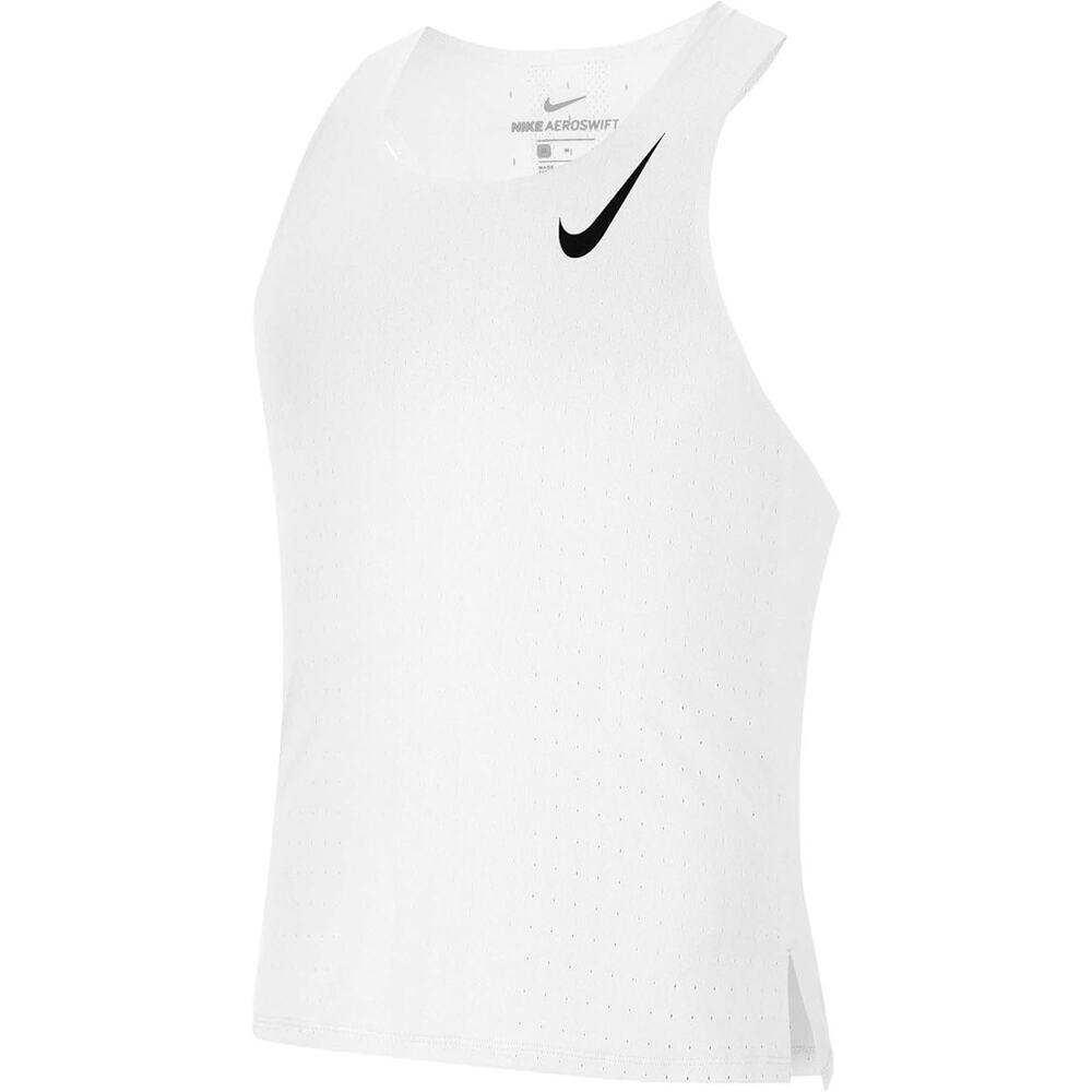 Nike Men's White Aeroswift Running Singlet Dri Fit Cj7835-100 Size M NWT - Picture 4 of 16